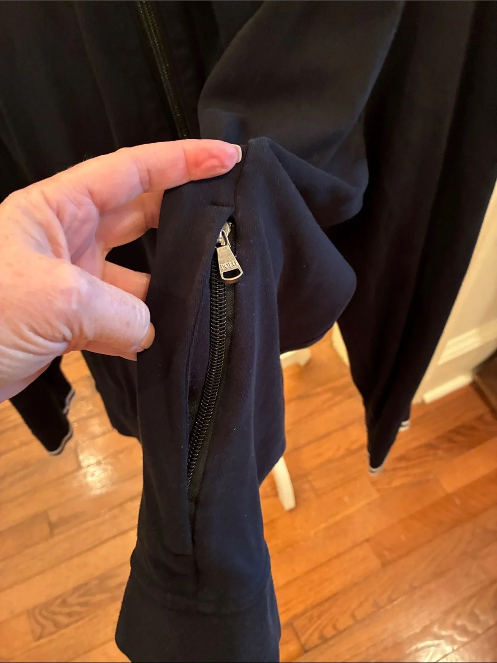 Polo by Ralph Lauren Black Zip-Up Bomber with Red Pony
